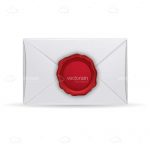 White Sealed Envelope with Red Wax
